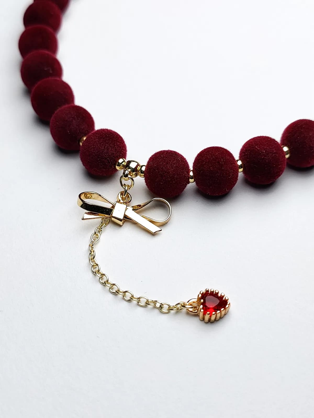 Black Cherry Velvety Beaded Tasbih — 3