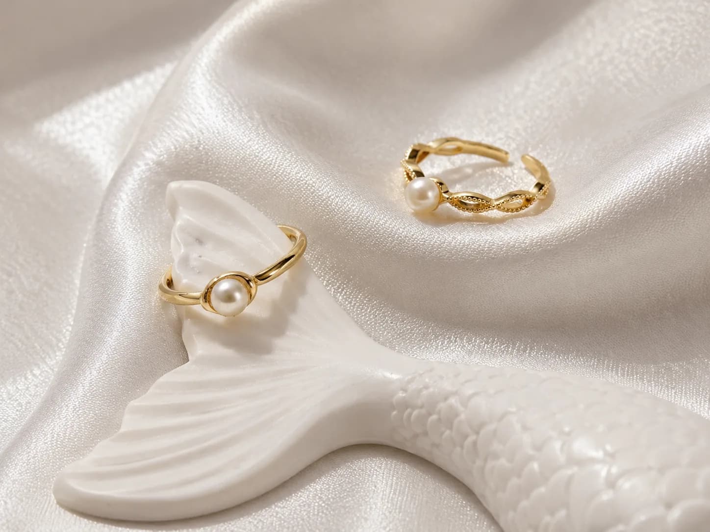 Golden Reed Pearl Bracelet & a Matching Ring Gift Set — 2