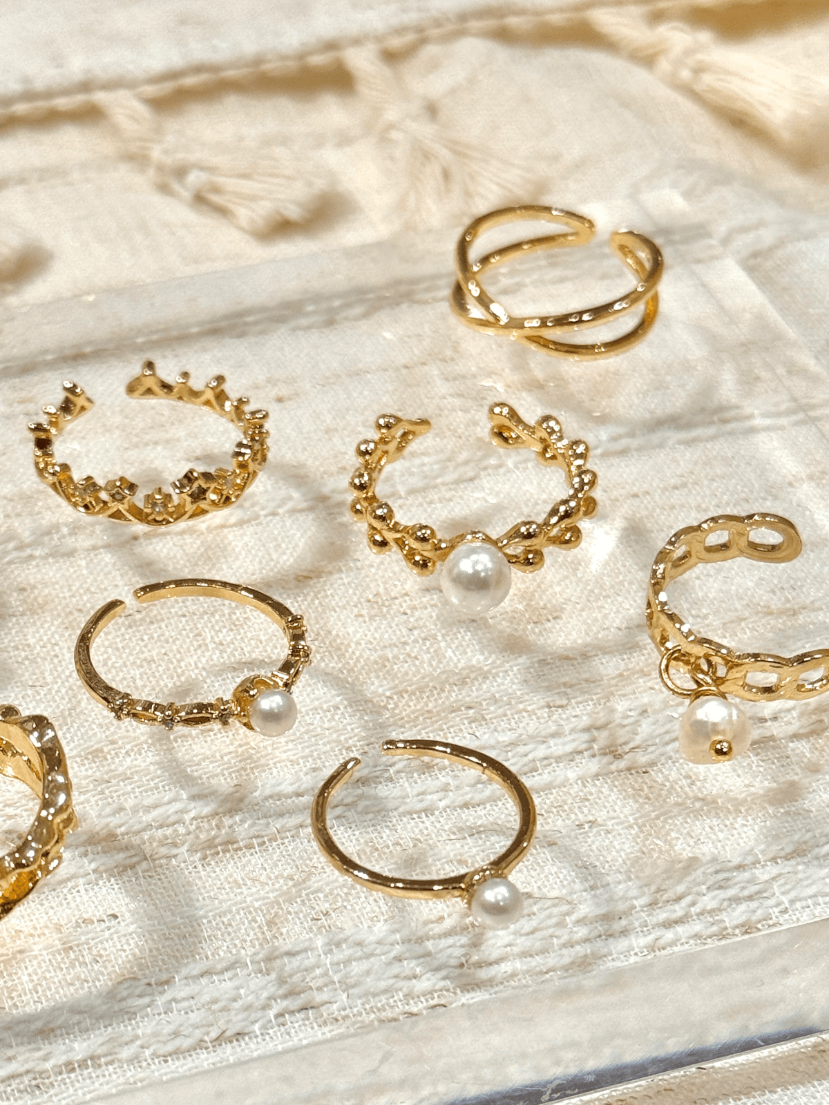 Golden Reed Pearl Bracelet & a Matching Ring Gift Set — 4