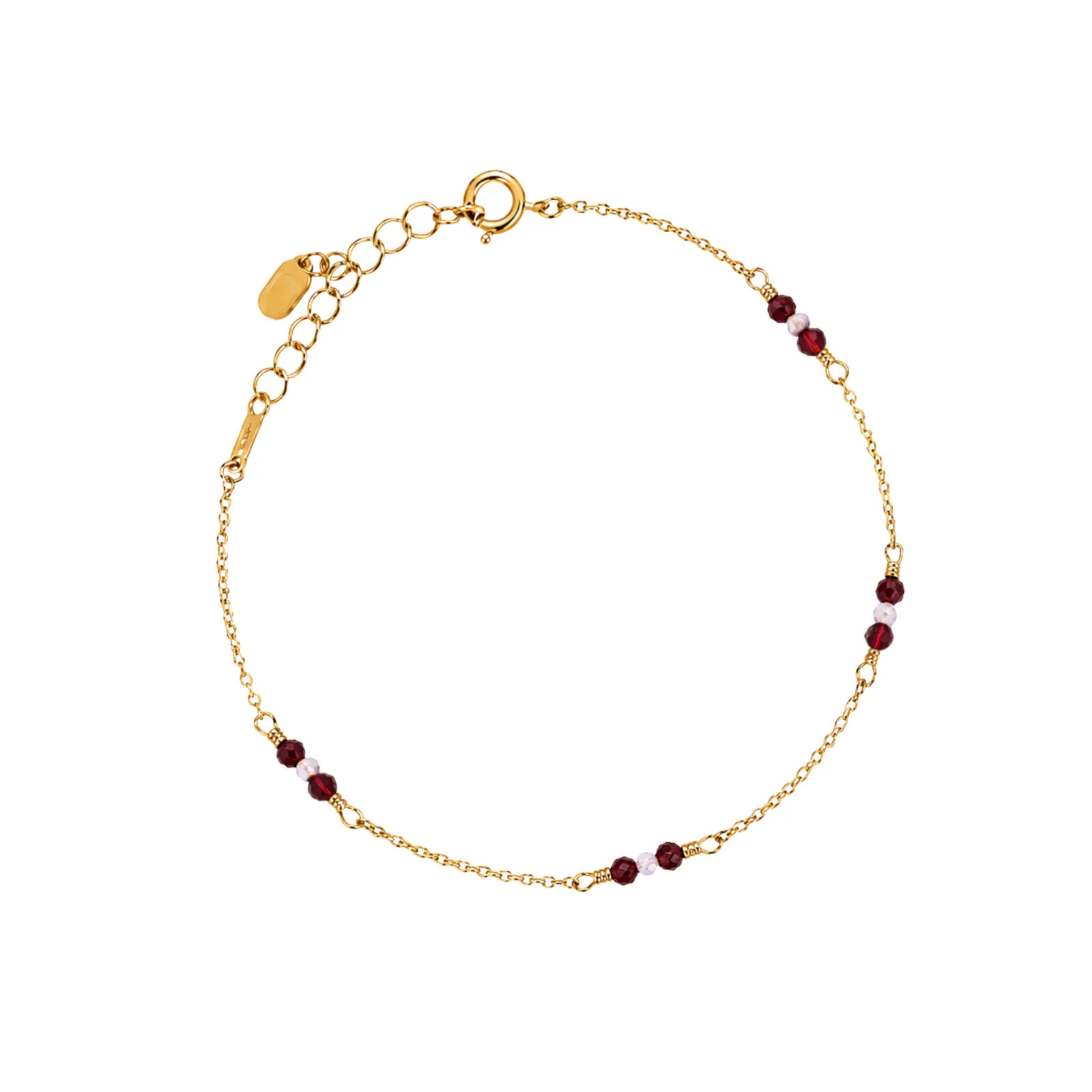 Amarus Gemstone Bracelet - Red Garnet & Lavender Quartz — 3