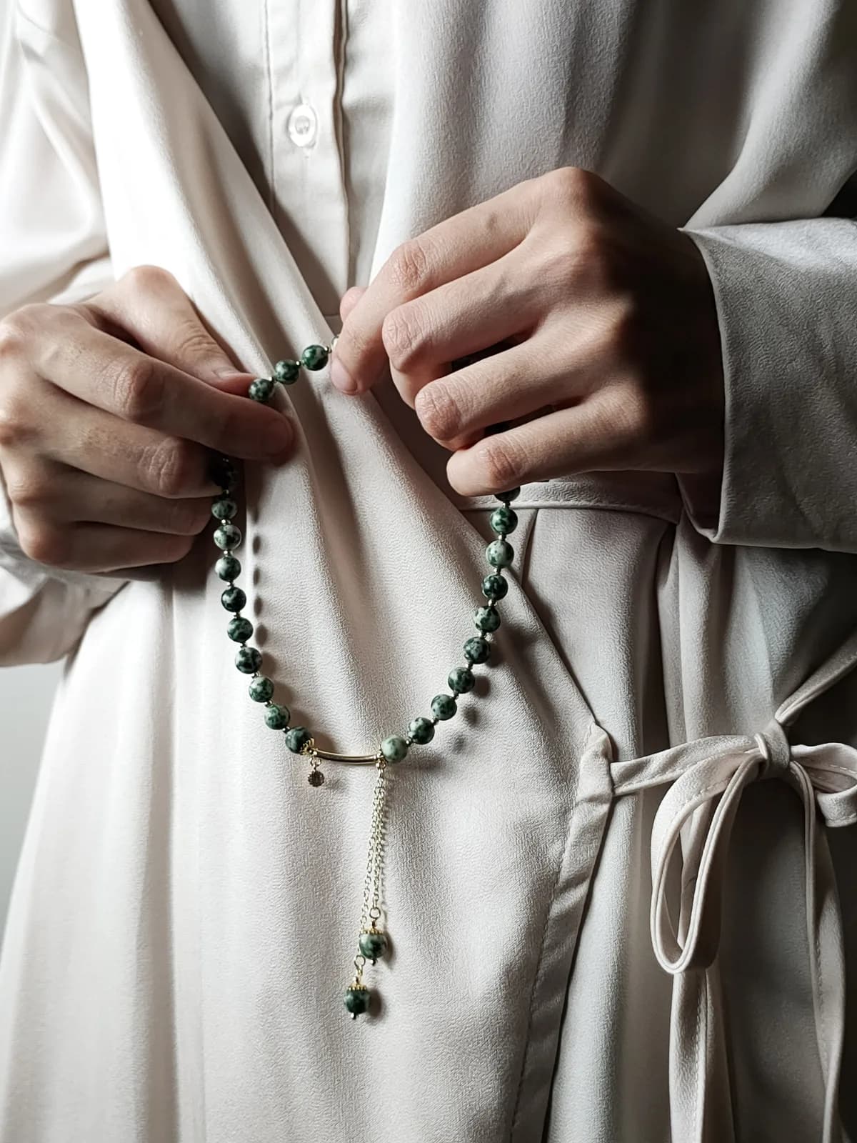 Mossy Forest Dainty Beaded Tasbih — 4