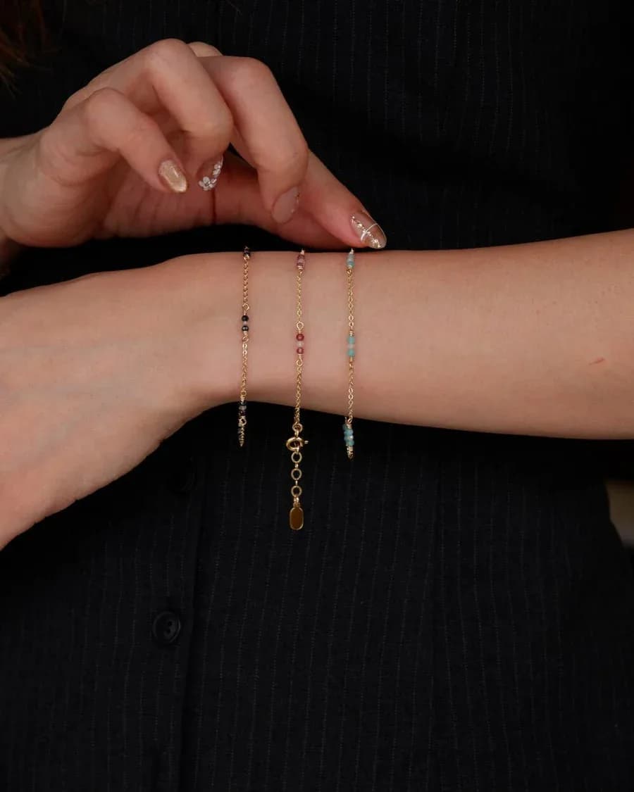 Amarus Gemstone Bracelet - Black Spinel & Labadorite — 4